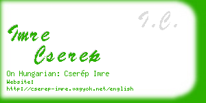 imre cserep business card